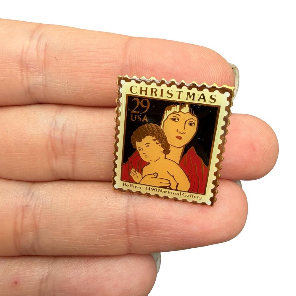 Vintage Christmas Bellinic USPS Collectible Stamp Pin